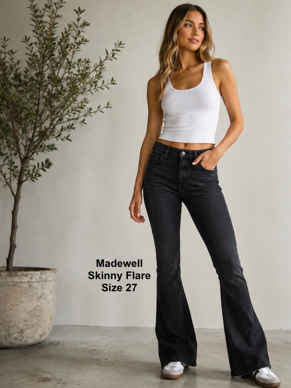 Madewell Skinny Flare Jeans Gray Wash High Rise Womens 27